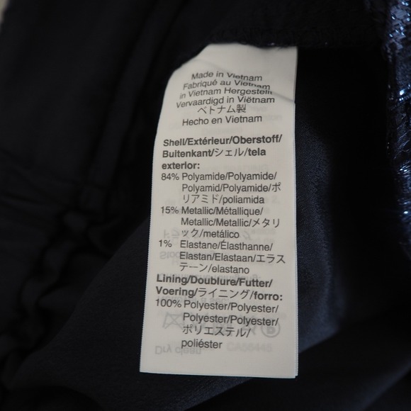 J. Crew Peyton High-Rise Pull-On Wide-Leg Pants Navy Metallic Lace Size 10 - Picture 10 of 11